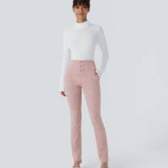HALARA Pants - 5-NWT HALARA FLEX HIGH WAISTED HOUDSTOOTH PLAID SKINNY WORK PANTS WITH POCKETS